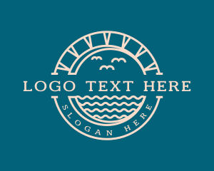 Coastal - Summer Beach Badge logo design