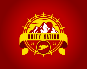 Nation - Kyrgyzstan Mountain Map logo design