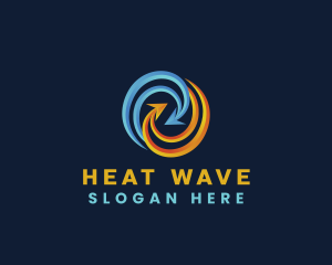 Heat - Arrow HVAC Heating Cooling logo design