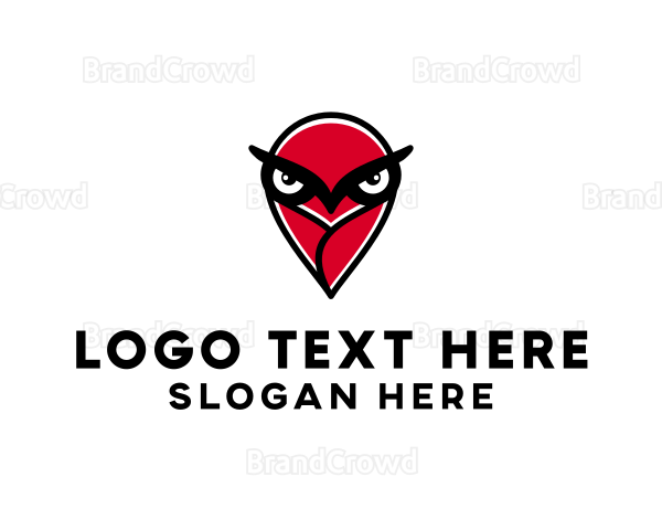 Owl Bird Location Logo