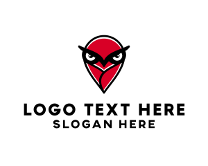 Location Pin - Owl Bird Location logo design
