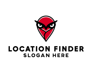 Geolocation - Owl Bird Location logo design