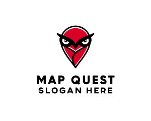 Maps - Owl Bird Location logo design