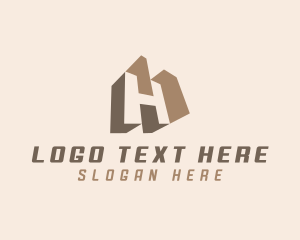 Negative Space - Construction Builder Letter H logo design