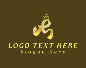 Letter R - Gold Elegant Crown logo design