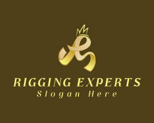 Gold Elegant Crown logo design