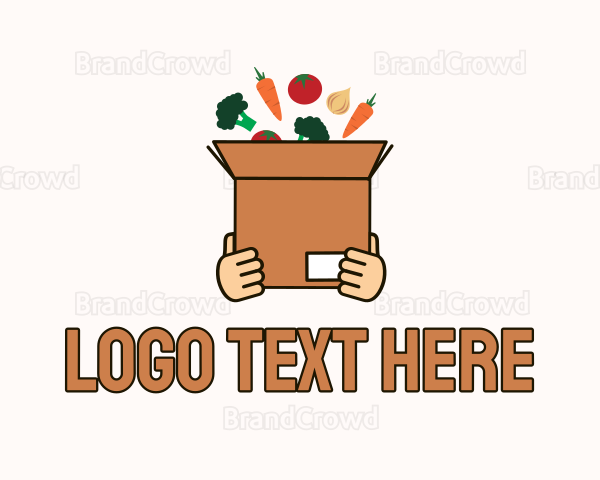 Hand Grocery Box Logo