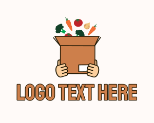 Hand Grocery Box Logo