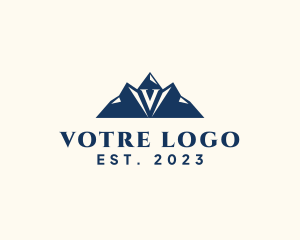 Mountain Mining Letter V logo design