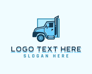 Distribution - Truck Transport Delivery logo design