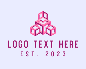 Hacker - Futuristic Gaming Cube logo design