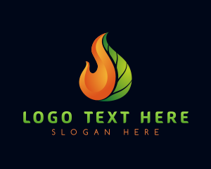Fire - Gradient Leaf Flame logo design