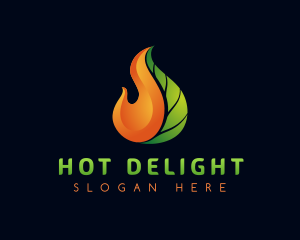 Gradient Leaf Flame logo design