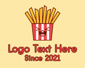 Cute - Excited French Fries logo design