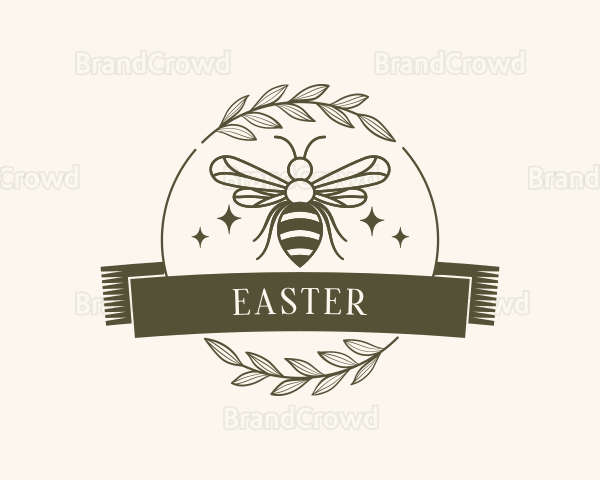 Bee Farm Wreath Logo
