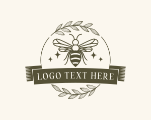 Badge - Bee Farm Wreath logo design