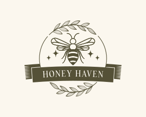 Bee Farm Wreath logo design