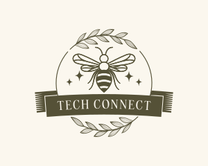 Apothecary - Bee Farm Wreath logo design