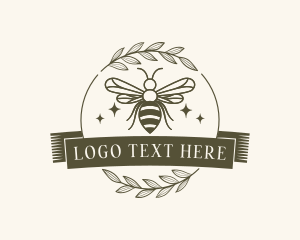 Honey - Bee Farm Wreath logo design