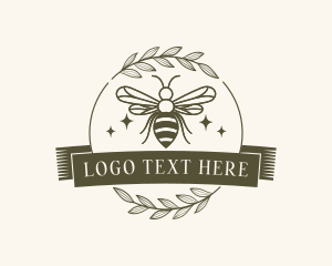 Farm - Bee Farm Wreath logo design