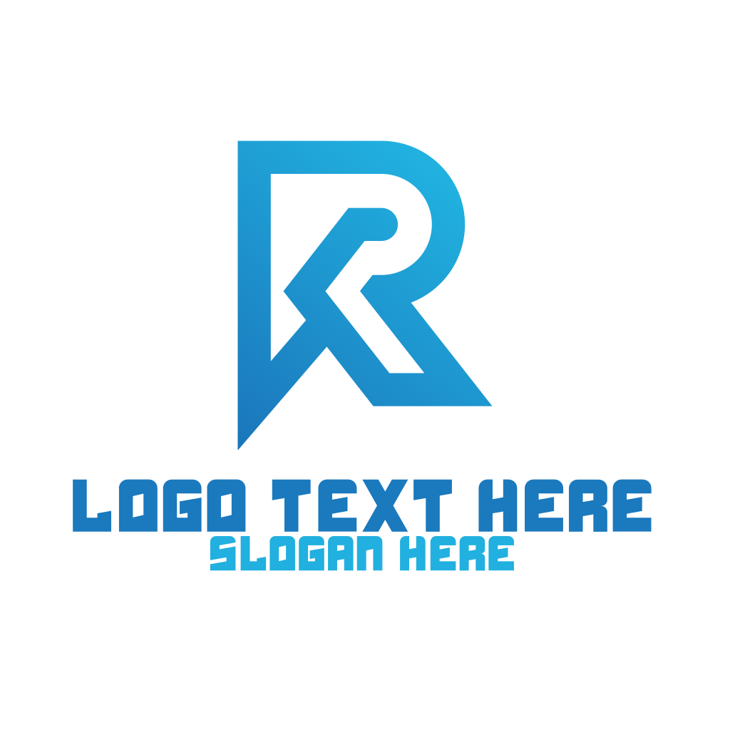 Blue Futuristic R Outline Logo | BrandCrowd Logo Maker