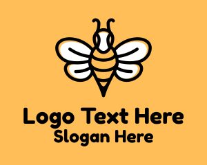 Pesticide - Monoline Bee Insect logo design