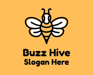 Monoline Bee Insect logo design