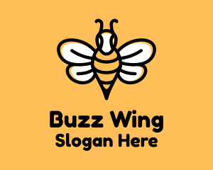 Monoline Bee Insect logo design