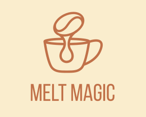 Melt - Dripping Coffee Bean logo design