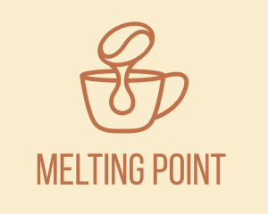 Melting - Dripping Coffee Bean logo design