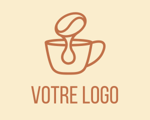 Latte - Dripping Coffee Bean logo design