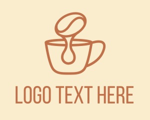 Melted - Dripping Coffee Bean logo design