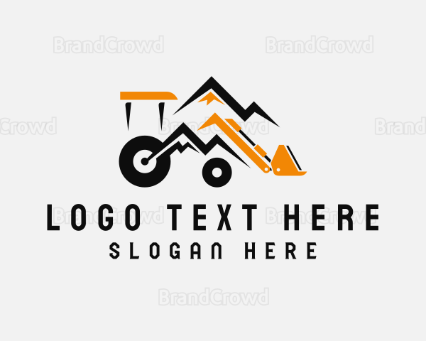 Excavator Contractor Mountain Logo