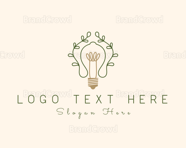 Leaf Vine Light Bulb Logo