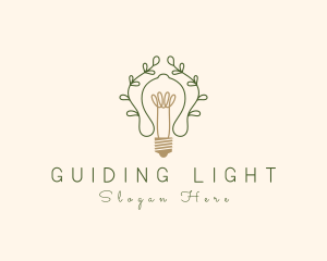 Leaf Vine Light Bulb logo design