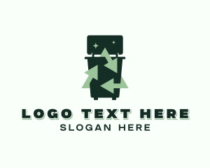 Recycling Bin - Garbage Trash Bin logo design