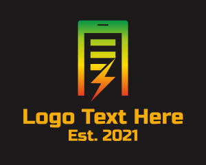 Lightning Bolt - Mobile Phone Charger logo design