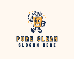 Bucket Bubble Cleaning logo design