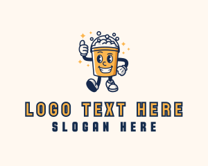 Maid - Bucket Bubble Cleaning logo design
