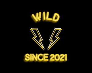 Nightclub - Neon Thunder Sign logo design