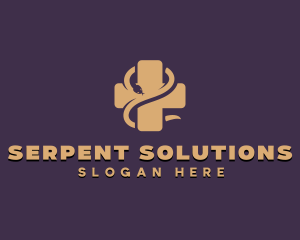 Serpent - Snake Cross Medical logo design
