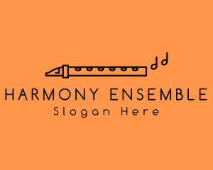Orchestra - Minimalist Flute Instrument logo design