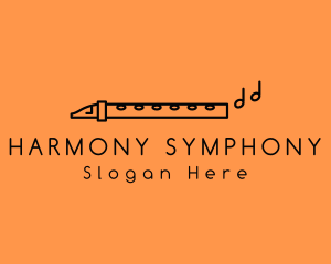 Orchestra - Minimalist Flute Instrument logo design