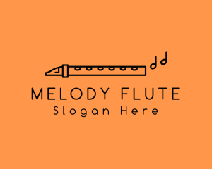 Minimalist Flute Instrument logo design