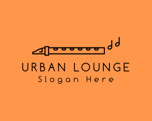Lounge - Minimalist Flute Instrument logo design