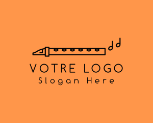 Aerophone - Minimalist Flute Instrument logo design