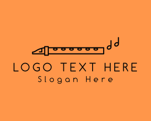 Lounge - Minimalist Flute Instrument logo design