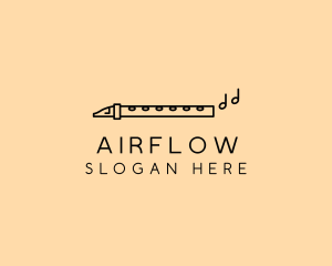 Minimalist Flute Instrument logo design