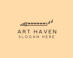 Minimalist Flute Instrument logo design