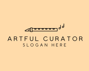 Minimalist Flute Instrument logo design